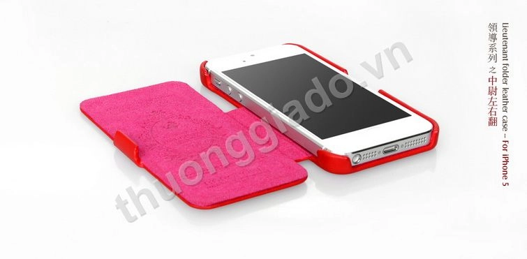 Bao Da Borofone gập ngang cho iPhone 5 ( Lientenant Folder Leather Case)